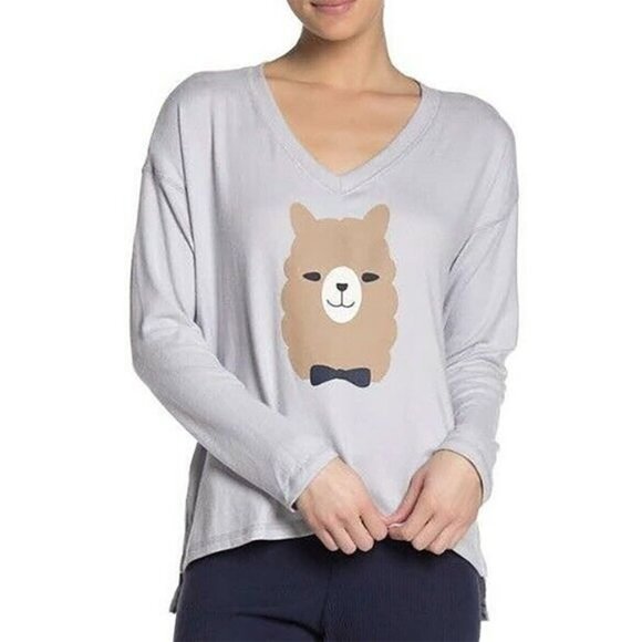 Free Press Grey Llama Lounge Top - Picture 1 of 5